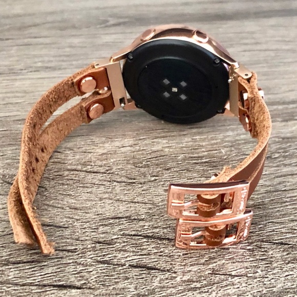 Double Strap Brown Leather Galaxy 42mm Watch Band